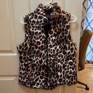 Lands End women’s leopard puffer vest